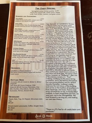 Menu photo 2 Lindberg's Tavern Springfield, MO