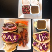 Photo of Euphoria XIX Grill - San Diego, CA, United States. Fish taco and Euphoria Sample Platter