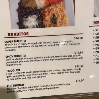 Pabellon - Super Burrito description - Mexican Near Me - Pittsburgh, Pennsylvania