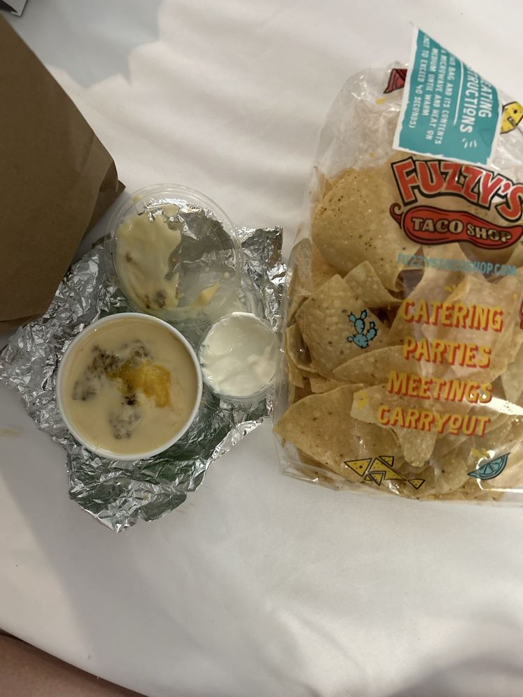 Food from Fuzzy's Taco Shop
