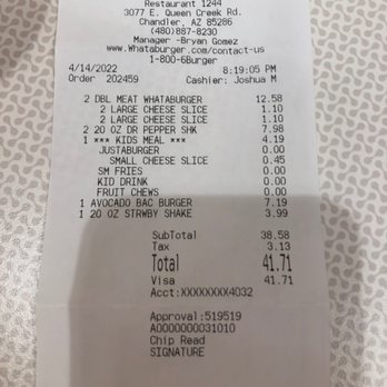 Whataburger - Dinner for 4 - Burgers Near Me - Chandler, Arizona Whataburger - Dinner for 4 - Burgers Near Me - Chandler, Arizona