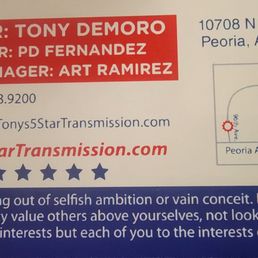 The business card from the shop. The business card from the shop.