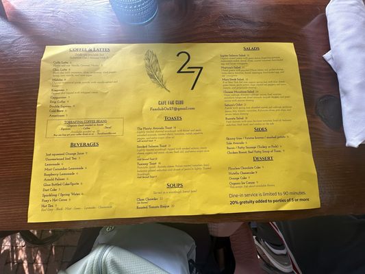 Menu photo 7 Cafe on 27 Topanga, CA Menu photo 7 Cafe on 27 Topanga, CA