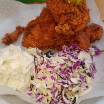 Tumble 22 Chicken Joint - 1/4 white with kale cole slaw and bland potato salad - Chicken Wings Near Me - Austin, Texas Tumble 22 Chicken Joint - 1/4 white with kale cole slaw and bland potato salad - Chicken Wings Near Me - Austin, Texas