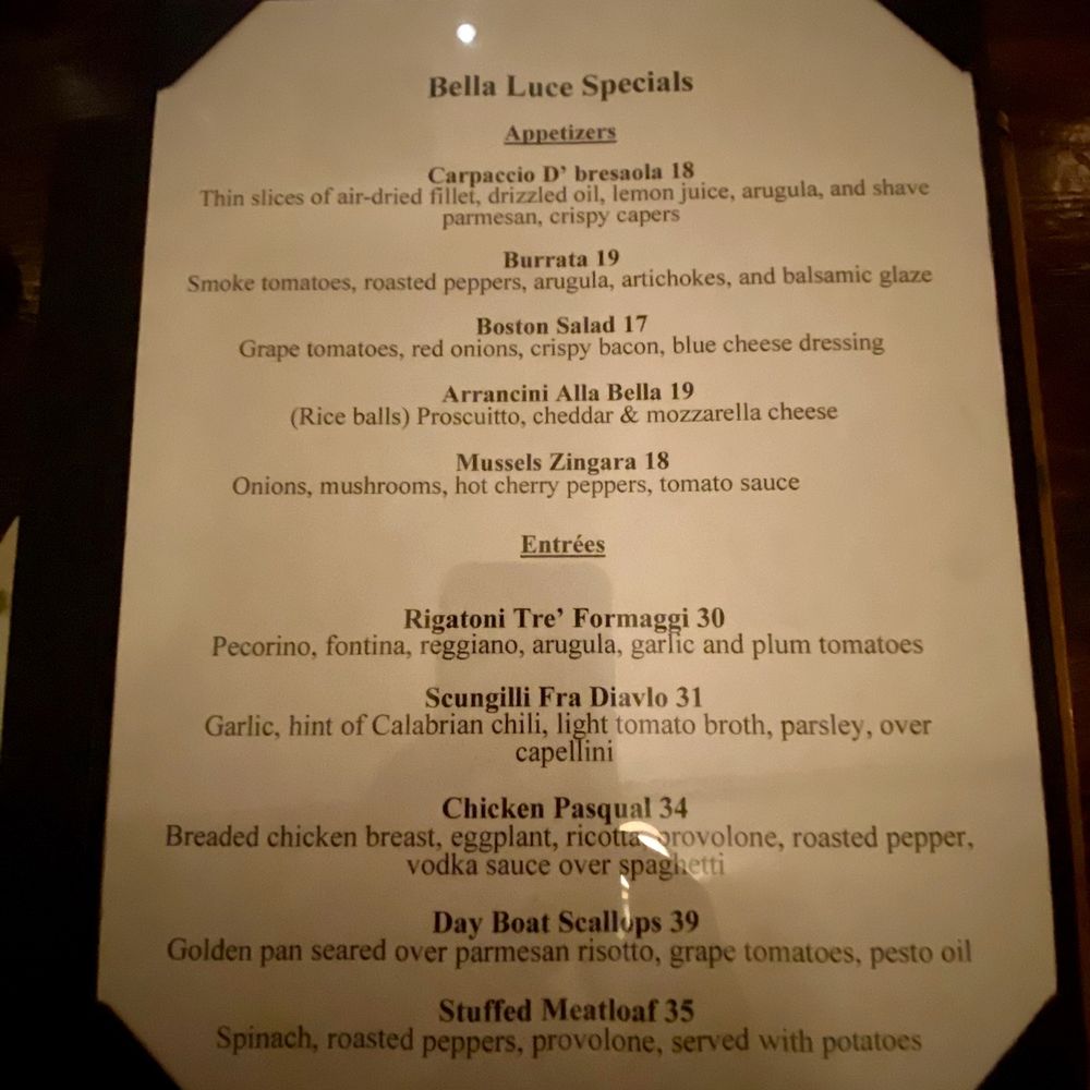Bella Luce Restaurant and Bar - Menu - Italian Near Me - Nutley, New Jersey Bella Luce Restaurant and Bar - Menu - Italian Near Me - Nutley, New Jersey