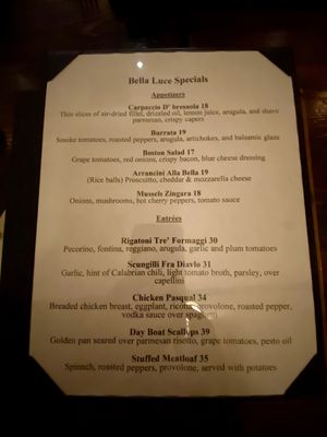 Menu photo 3 Bella Luce Restaurant and Bar Nutley, NJ Menu photo 3 Bella Luce Restaurant and Bar Nutley, NJ
