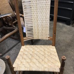 Dallas Cane Rush & Wicker - Porch Rocker in Progress 6mm Binder Cane