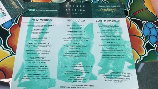 Menu photo 3 Coyote Rooftop Cantina Santa Fe, NM Menu photo 3 Coyote Rooftop Cantina Santa Fe, NM