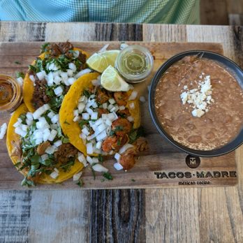 Tacos Madre - Street Tacos and side refried beans - Mexican Near Me - Costa Mesa, California Tacos Madre - Street Tacos and side refried beans - Mexican Near Me - Costa Mesa, California