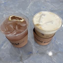 Sparkling Guava Pineapple and Hold Cream Latte Sparkling Guava Pineapple and Hold Cream Latte