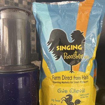 Singing Rooster - a blender and a bag of chicken - Coffee & Tea Near Me - Jersey City, New Jersey
