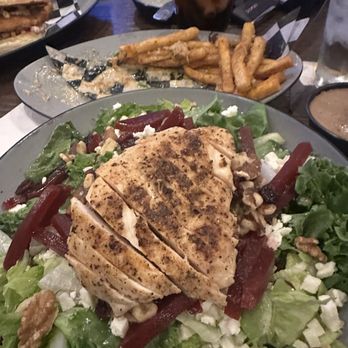 Draft Restaurant & Bar - Crab fries in the back (we had eaten most already), beet/feta salad w chicken - Sports Bars Near Me - Morgantown, West Virginia
