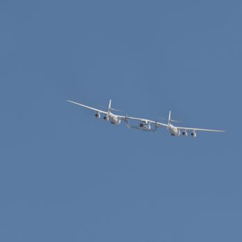 Mojave Air & Space Port - The White Knight Two carrying Scaled Composites Model 339 SpaceShipTwo VSS Unity airborne - Airports Near Me - Mojave, California Mojave Air & Space Port - The White Knight Two carrying Scaled Composites Model 339 SpaceShipTwo VSS Unity airborne - Airports Near Me - Mojave, California