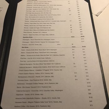 Grano - Wine list - Italian Near Me - Schenectady, New York