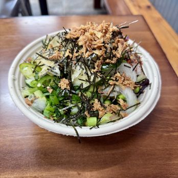 Poke House - Round Rock - Reg bowl w/ salad, shrimp, pineapple, corn, cucumber, onion, cabbage, edamame, jalapeño, scallion, seaweed, nori, onion flakes, chili flakes - Poke Near Me - Round Rock, Texas Poke House - Round Rock - Reg bowl w/ salad, shrimp, pineapple, corn, cucumber, onion, cabbage, edamame, jalapeño, scallion, seaweed, nori, onion flakes, chili flakes - Poke Near Me - Round Rock, Texas
