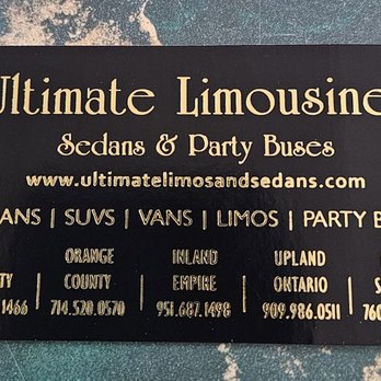 Ultimate Limousine - Business card of company - Party Bus Rentals Near Me Ultimate Limousine - Business card of company - Party Bus Rentals Near Me