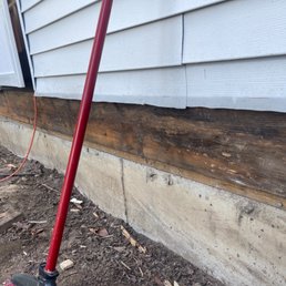 Before he removed old rotted rim joist Before he removed old rotted rim joist