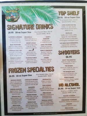 Menu photo 8 Bongos Beach Bar and Grille St. Pete Beach, FL