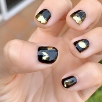 M2 Nail Lounge - Gold metallic with black - Nail Salons Near Me - Alhambra , California M2 Nail Lounge - Gold metallic with black - Nail Salons Near Me - Alhambra , California