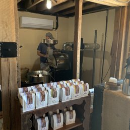 The roaster hard at work