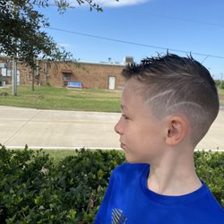 Prohibition Barber Shop - Boy's haircut fade with lightening bolt