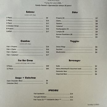 Big Fish - Menu - Fish & Chips Near Me - Sacramento, California