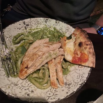 Trattoria Sofia - Pasta with grilled chicken in pesto - Italian Near Me - Houston, Texas Trattoria Sofia - Pasta with grilled chicken in pesto - Italian Near Me - Houston, Texas