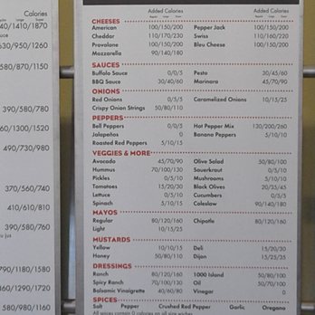 Which Wich - Topping Menu also has calorie counts - Sandwiches Near Me - Albuquerque, New Mexico