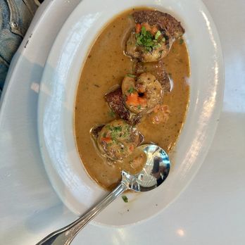 Brio Italian Grille - Super shrimp with eggplant in a brown black pepper cream sauce. Perfect accompaniment to the bread. Filling. - Italian Near Me - Orlando, Florida Brio Italian Grille - Super shrimp with eggplant in a brown black pepper cream sauce. Perfect accompaniment to the bread. Filling. - Italian Near Me - Orlando, Florida