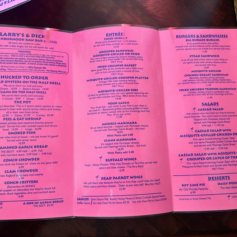 Lazy Flamingo - Menu - Seafood Near Me - Bokeelia, Florida Lazy Flamingo - Menu - Seafood Near Me - Bokeelia, Florida