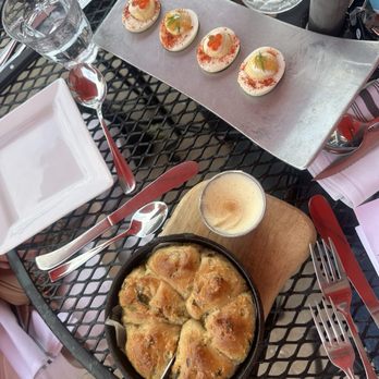 Wren - Devilled eggs and pull apart fennel bread - New American Near Me - Suttons Bay, Michigan