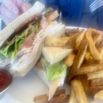 Greens Restaurant - Turkey BLT club and fries - New American Near Me - Copake Lake, New York Greens Restaurant - Turkey BLT club and fries - New American Near Me - Copake Lake, New York