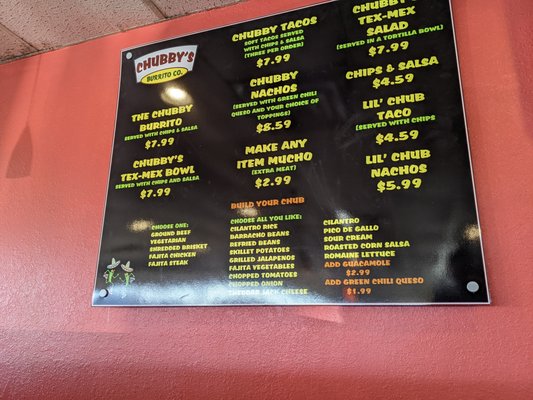 Menu photo 1 Chubby's Burrito Pampa, TX