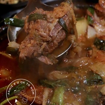 Gold Spoon - Pork Backbone Stew - Korean Near Me - Carrollton, Texas Gold Spoon - Pork Backbone Stew - Korean Near Me - Carrollton, Texas