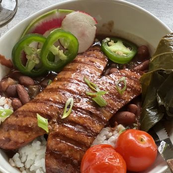 The Pawnee House - Sausage beans and rice - Comfort Food Near Me - Oak Bluffs, Massachusetts