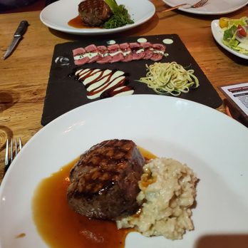 Neat - 2 10oz Filet Mignon meals, paired with Parmesan Risotto, Seared Ahi Tuna, Salad & Broccolini - New American Near Me - Buffalo, New York Neat - 2 10oz Filet Mignon meals, paired with Parmesan Risotto, Seared Ahi Tuna, Salad & Broccolini - New American Near Me - Buffalo, New York
