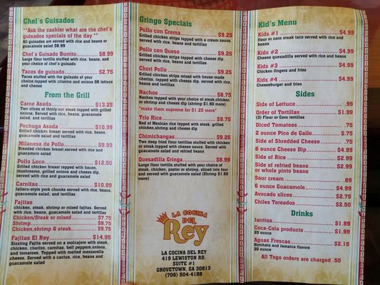 Menu photo 5 La Cocina Del Rey Grovetown, GA Menu photo 5 La Cocina Del Rey Grovetown, GA