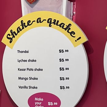 Nirvanaah - Menu - shakes - Ice Cream & Frozen Yogurt Near Me - Sunnyvale, California