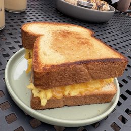 They were out of croissants, so they gave me toast. Super thick