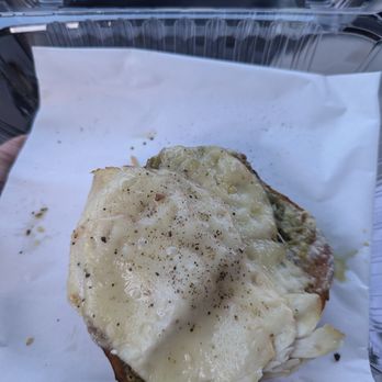 Influx - Turkey, pesto, and cheese on everything bagel. Too much cheese for me. - Coffee & Tea Near Me - San Diego, California Influx - Turkey, pesto, and cheese on everything bagel. Too much cheese for me. - Coffee & Tea Near Me - San Diego, California