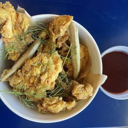 Soul Bites - Chicken tenders, pickled okra, house made hot sauce