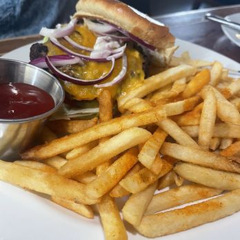 Fresco II - Cheddar Burger with Fries - Greek Near Me - Palmdale, California