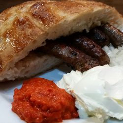 Paninni Pizza Restaurant - Sudzukice (veal sausage with paprika relish, onion & sour cream)