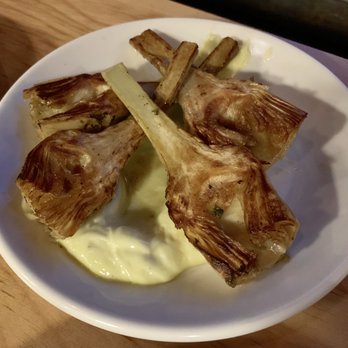 Mas Tapas - Grilled stem-on artichoke hearts with garlic aioli.....eh - Tapas Bars Near Me - Charlottesville, Virginia Mas Tapas - Grilled stem-on artichoke hearts with garlic aioli.....eh - Tapas Bars Near Me - Charlottesville, Virginia