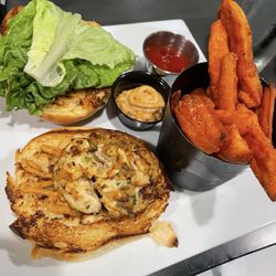Country Club At Woodmore - Crab cake sandwich and sweet potato fries