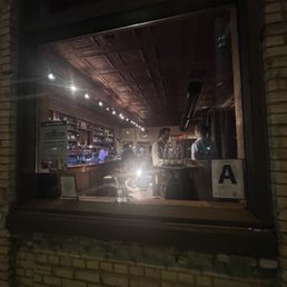 Outside of restaurant looking into bar