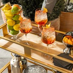 The Spritz cart available on the patio at Harta.