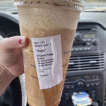 Starbucks - Melted drink/No whip on sticker. - Coffee & Tea Near Me - Grass Valley, California
