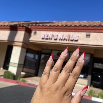 Ben's Nails - Red French tip - Nail Salons Near Me - Redlands, California Ben's Nails - Red French tip - Nail Salons Near Me - Redlands, California