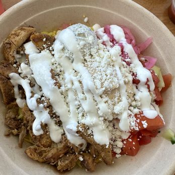 The Kebab Shop - Bowl with carved rotisserie chicken - Mediterranean Near Me - Northridge, California The Kebab Shop - Bowl with carved rotisserie chicken - Mediterranean Near Me - Northridge, California
